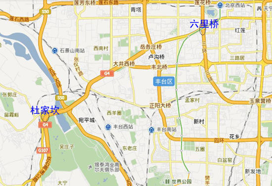 京港澳高速G4北京部分路段示意图