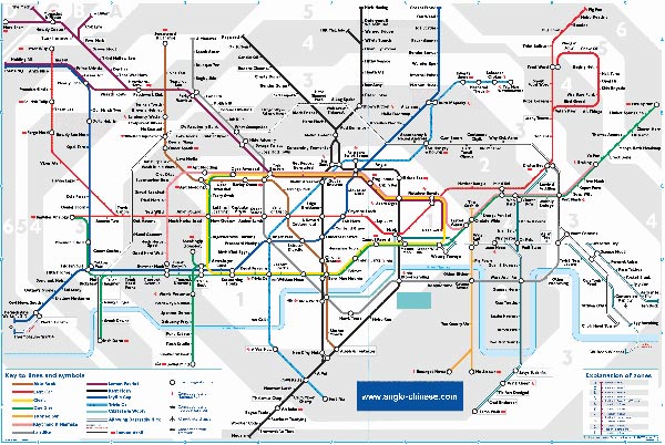 伦敦地铁线路图