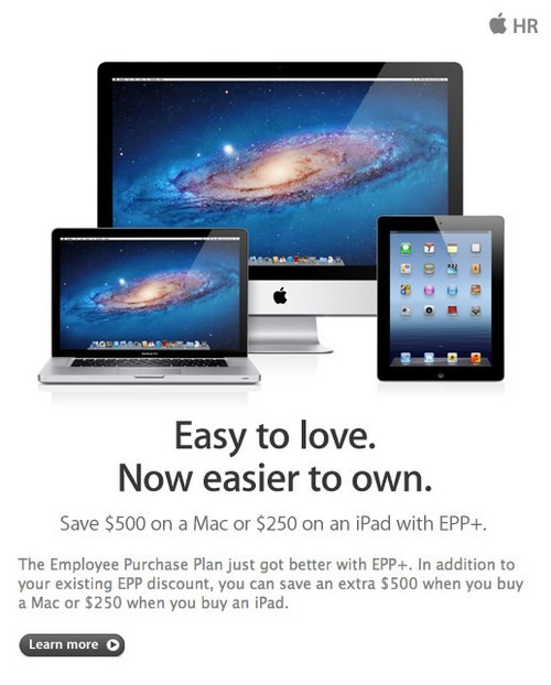 苹果为员工提供折扣 买Mac便宜500美元 