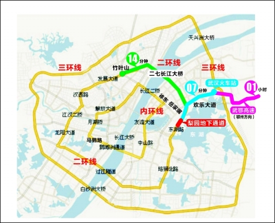 武昌梨园地下通道今日12点通车 7分钟可到武汉站(组图图片