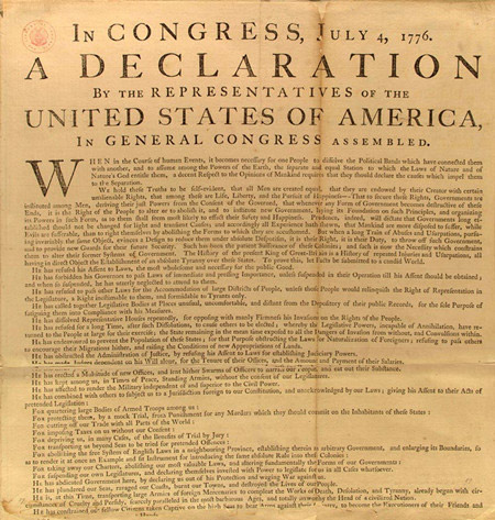 美国独立日:美国独立宣言全文(双语)