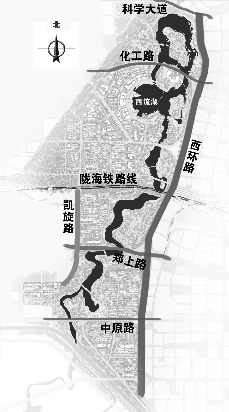 西流湖公园南北区开建 将成郑州最大生态景观走廊(图)