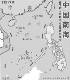 7月17日,海南省人大常委会全票通过关于成立三沙市人民代表大会筹备