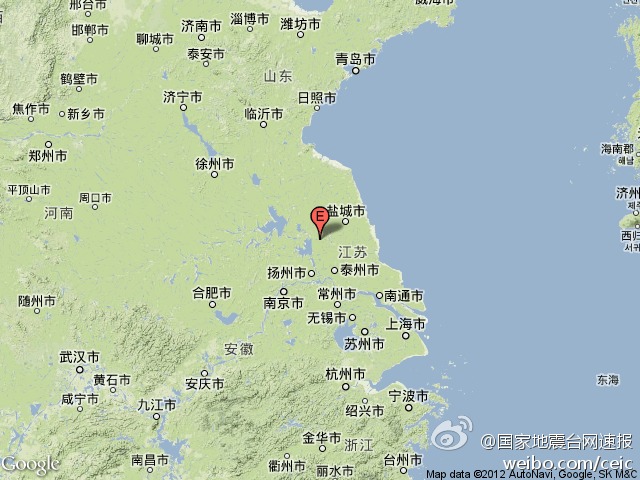 江苏扬州高邮市,宝应县交界发生4.9级有感地震(图)图片