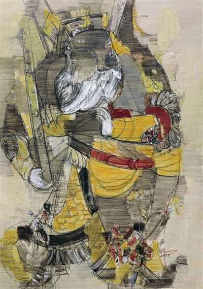 神荼—线版·黄色版之二/油画/顾黎明