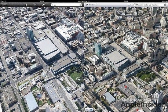3D城市效果对比:苹果地图VS谷歌地球