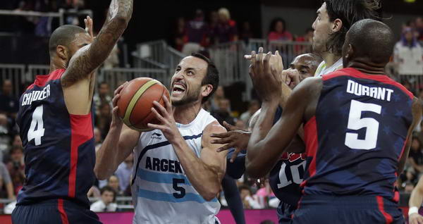 奥运图:美国男篮迎战阿根廷 吉诺比利突破