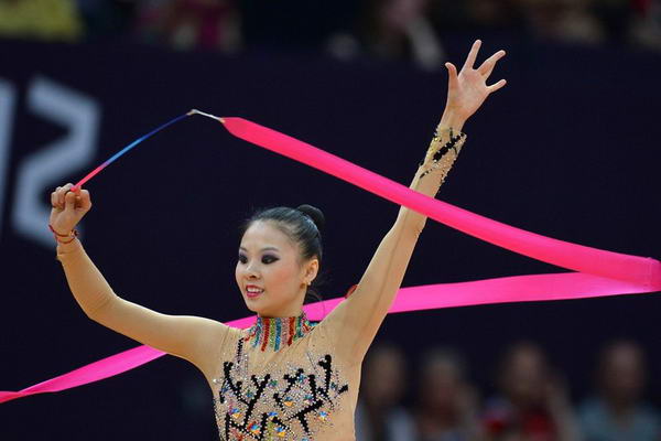 奥运图:艺术体操全能赛 比赛中