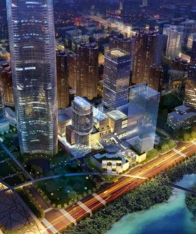 "武汉绿地中心"是武汉绿地国际金融城的一部分,位于湖北省武汉市