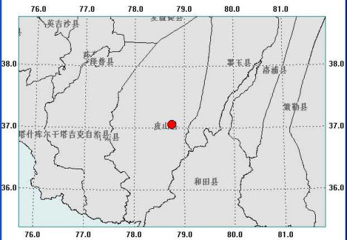 新疆皮山县发生4.1级地震 震源深度8公里(图)
