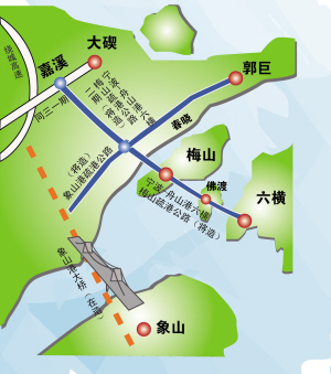 宁波舟山港六横梅山疏港公路项目示意图 章婷婷/制图