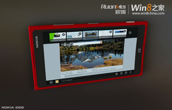 出处：Win8之家- 《诺基亚1002 Win8平板概念设计：又见大号Lumia》