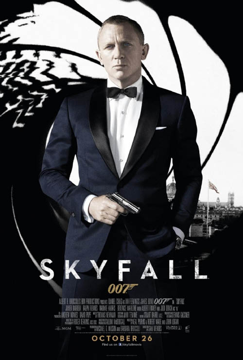 第23部007系列电影《天幕坠落》(skyfall),今日曝光了英国版正式海报