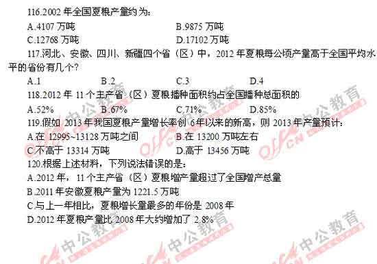 2012河南省考公务员考试行测真题