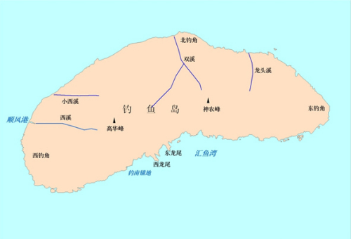 图1 钓鱼岛及其周边地理实体位置示意图