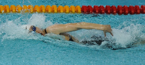 图文:全国游泳锦标赛 郑艺霏在比赛中