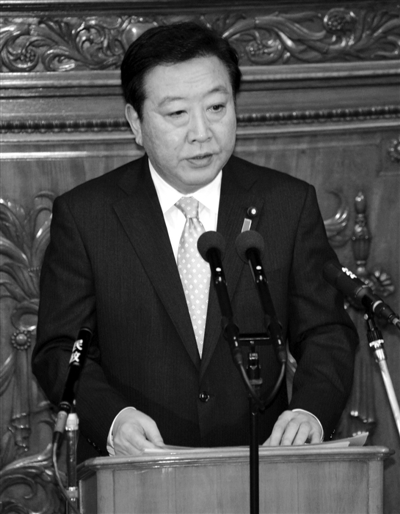 29日，东京，野田佳彦首相在发表施政演说。