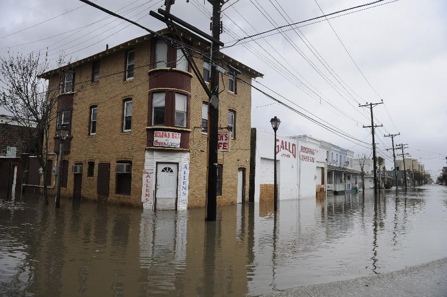 飓风过境重创纽约:街道被淹 百年地铁遭破坏(组
