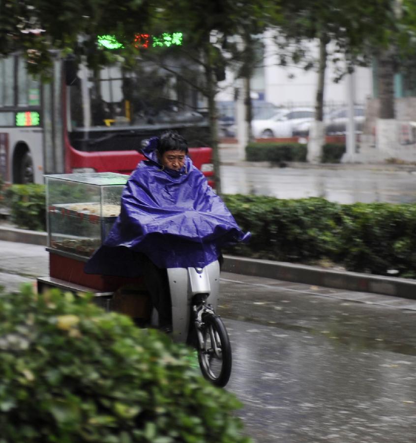 石家庄遭遇降雨降温天气(组图)