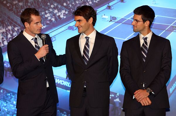 图文：2012年ATP年终总决赛 穆雷与费德勒