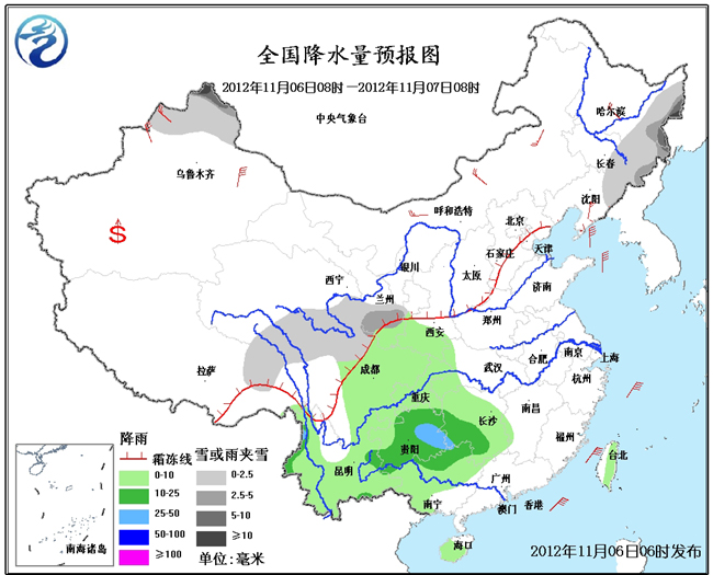 东北地区东部和新疆北部多降雪南方地区将有明