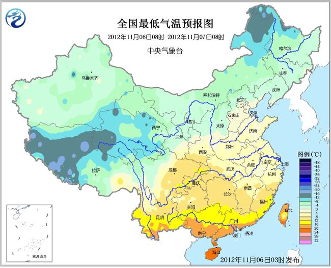 东北地区东部和新疆北部多降雪南方地区将有明