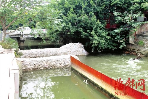 福州白马河景观水闸开始围堰 年内完成钢板坝安装(图)