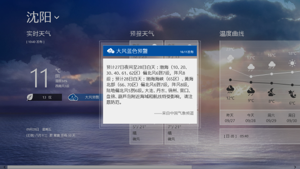 天气通推出Win8 1.0版本 支持桌面天气显示