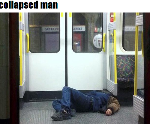 英国地铁一男子晕倒后无人理会 英媒称人心冷