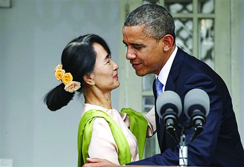 美国总统贝拉克·奥巴马19日抵达缅甸最大城市仰光,成为首名访问这一