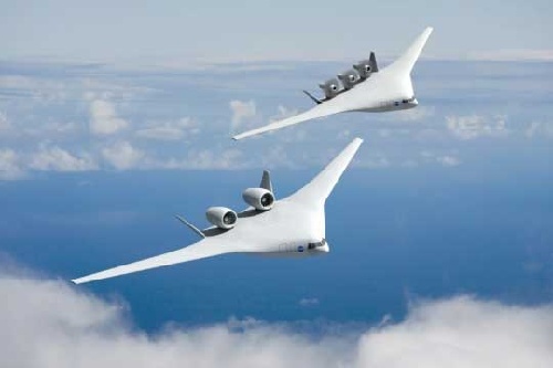 波音公司的未来客机采用飞翼方案,用机翼承载载荷,提高了结构气动效率