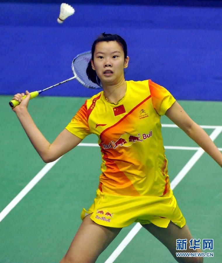 在香港体育馆举行的香港羽毛球公开赛女子单打
