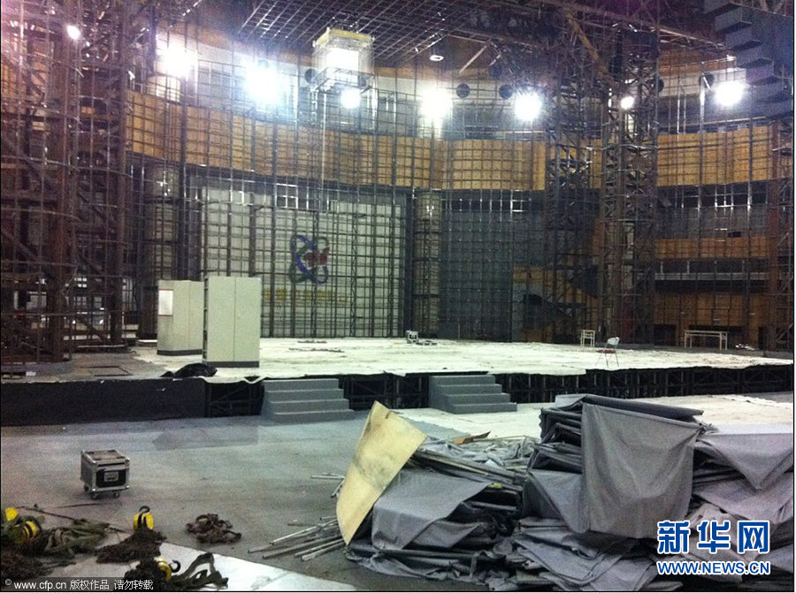 2013年央视蛇年春晚舞台开始施工 内场图曝光