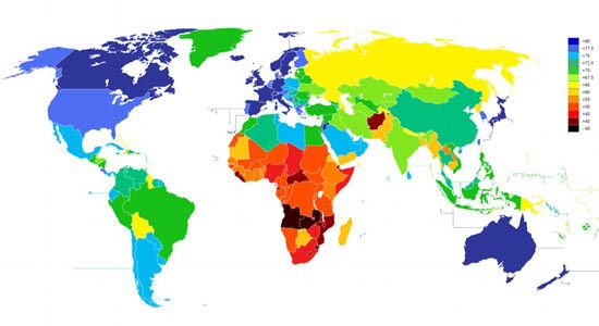 世界人口日_世界各国人口寿命