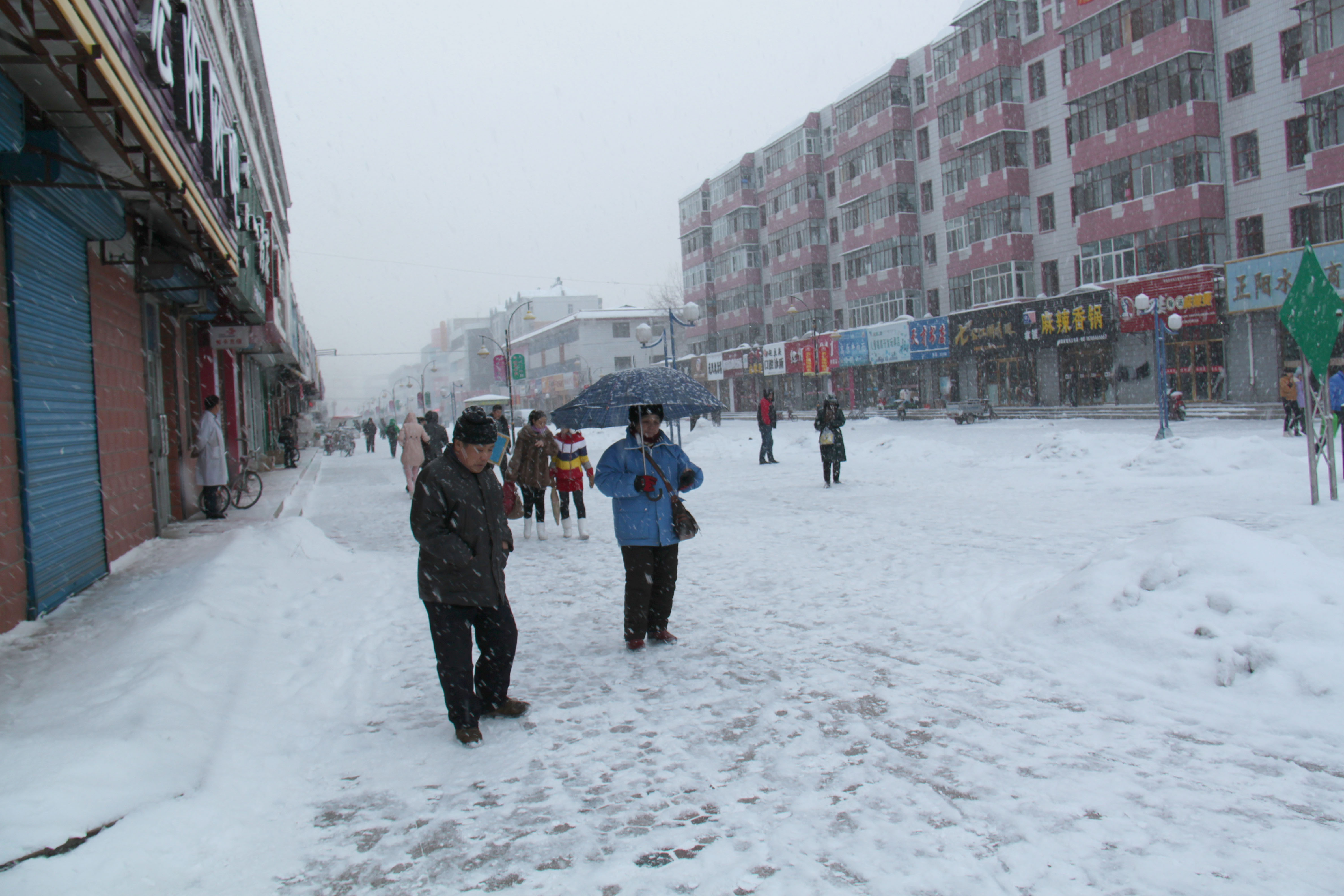 内蒙古扎兰屯市再次出现较强降雪(组图)