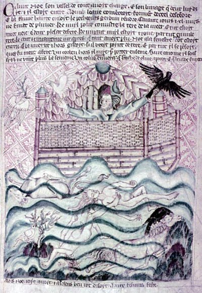 1493年纽伦堡圣经中的诺亚方舟故事手稿