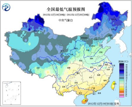 全国最低气温预报图