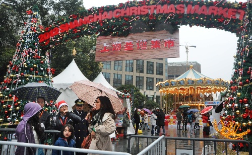 #(社会)(1)首届上海圣诞集市开场