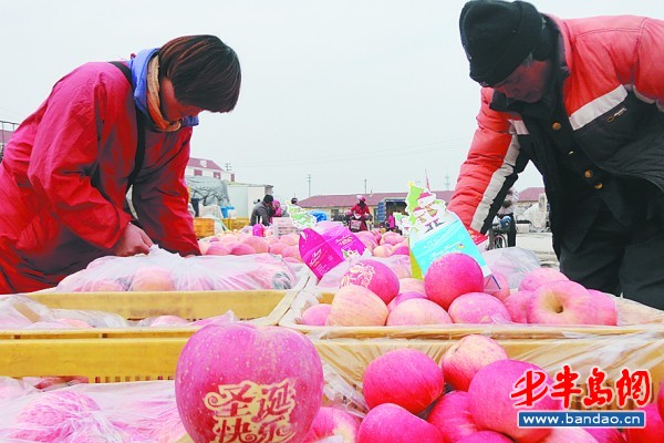 点击图片可在新窗口打开 一位市民正在挑选苹果。