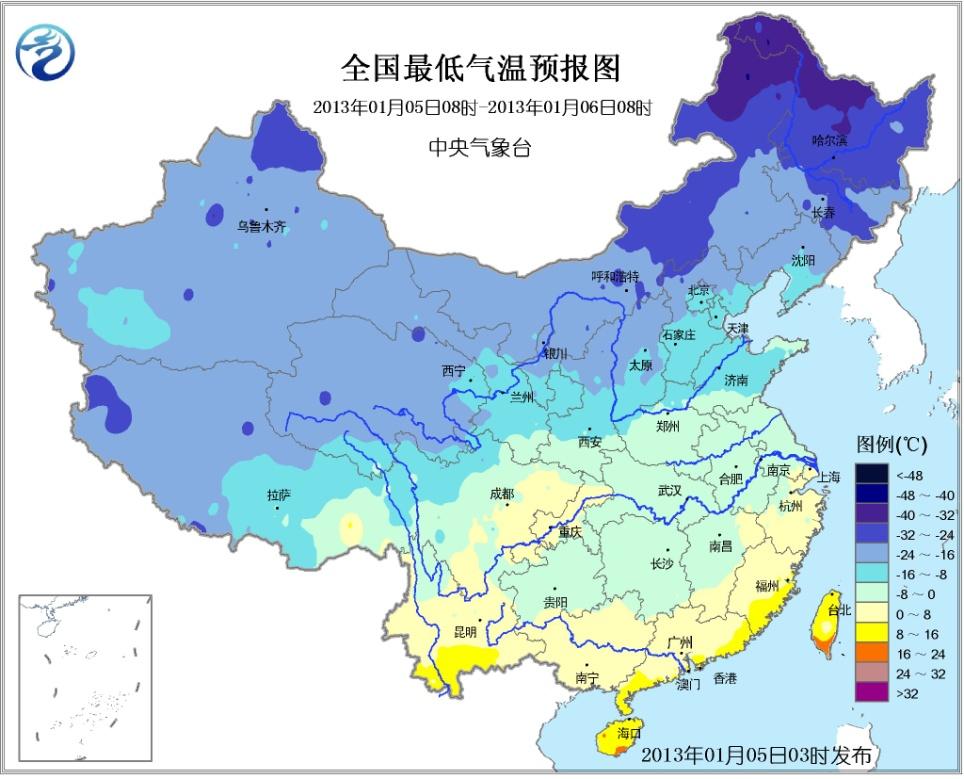 中央气象台最新发布:全国降水量预报图