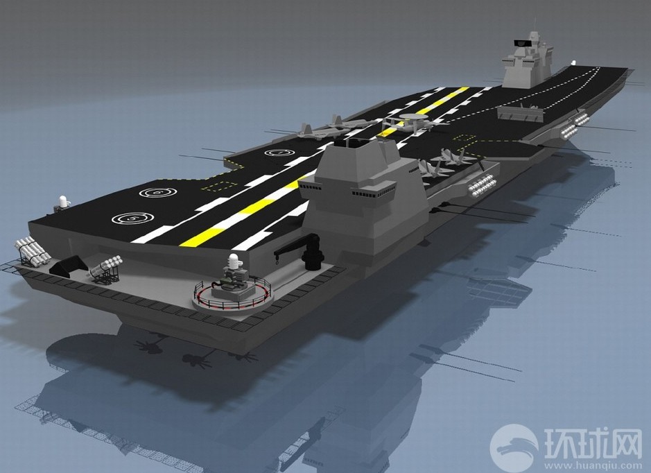 心急韩国网友设计未来双舰岛航母效果图