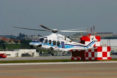 资料图:日本海上保安厅装备的阿古斯塔aw-139直升机.