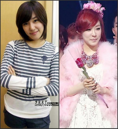 少女时代中还有一位成员tiffany,一开始脸型就变化多端的,之前好歹