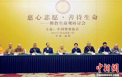 中国佛教协会在四川成都举办"佛教生命观研讨会"(组图