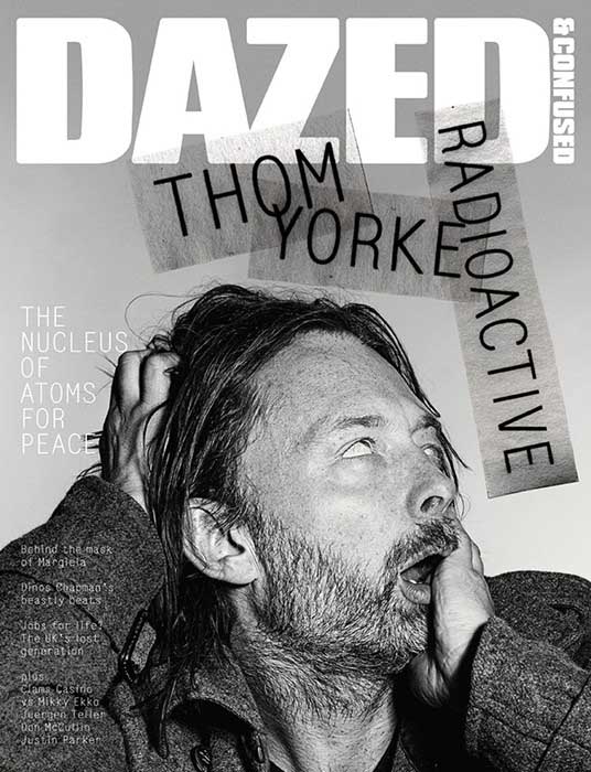 peace,乐队核心radiohead主唱thom yorke拍摄了英国杂志《dazed and