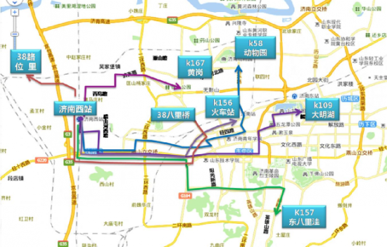 通往高铁西站 公交 枢纽 线路 已达7条; 济南首个公交枢纽济南西客站