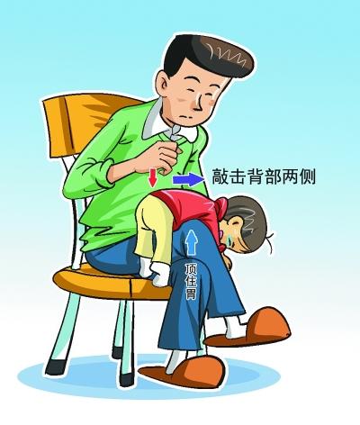 发现宝宝被异物卡喉 赶紧倒过来拍后背(图)