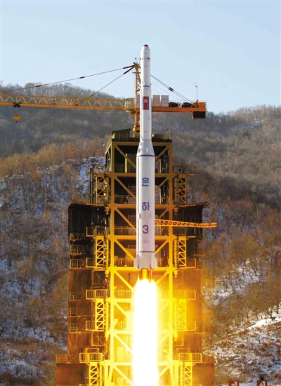 去年12月12日，朝鲜发射卫星。