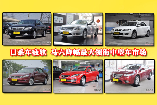 日系车疲软 马六降幅最大领衔中型车市场