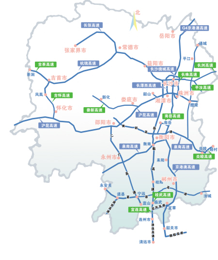 湖南高速公路绕行分流地图:首选京港澳复线